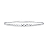14k Gold Bubble 5-Round Diamond Bangle