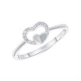 14K Gold Diamond Double Heart Ring