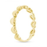 14K Gold Heart Bubble Band