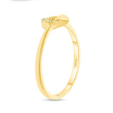 14k Diamond Double Heart Ring