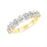 14K Gold 0.20 Carat Each Diamond Oval Shape Band