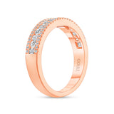 14K Gold Diamond Baguette and Round Wedding Band