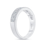 14K Gold Diamond Baguette and Round Wedding Band