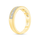 14K Gold Diamond Baguette and Round Wedding Band