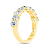 14K Gold 0.20 Carat Each Diamond Oval Shape Band