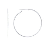 14K Gold Diamond 2 Inch Hoops