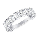 14K Gold Oval Cluster Diamond Band