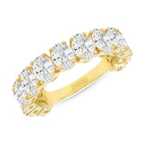 14K Gold Oval Cluster Diamond Band