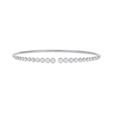 14K Gold Open Round Diamond Bangle