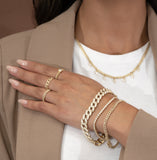 14k Gold Cuban Link Diamond Ring