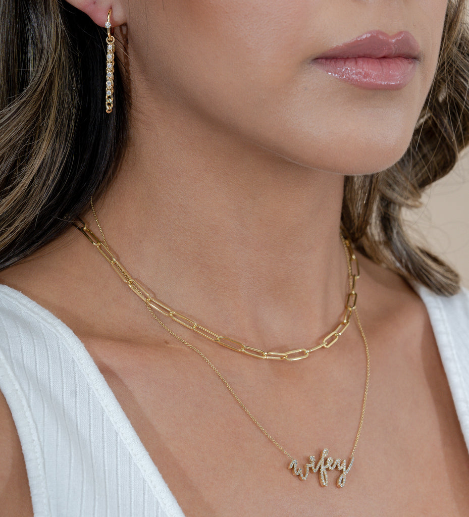 Essential Layering Long 14k gold-filled Paperclip Necklace – erin gray