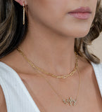 14K Gold Paper Clip Medium Necklace