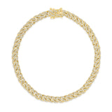 14K Gold Mini Diamond Cuban Bracelet
