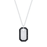 14K Gold and Black Diamond Dog Tag
