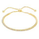 14K Gold Medium Adjustable Diamond Tennis  Bracelet