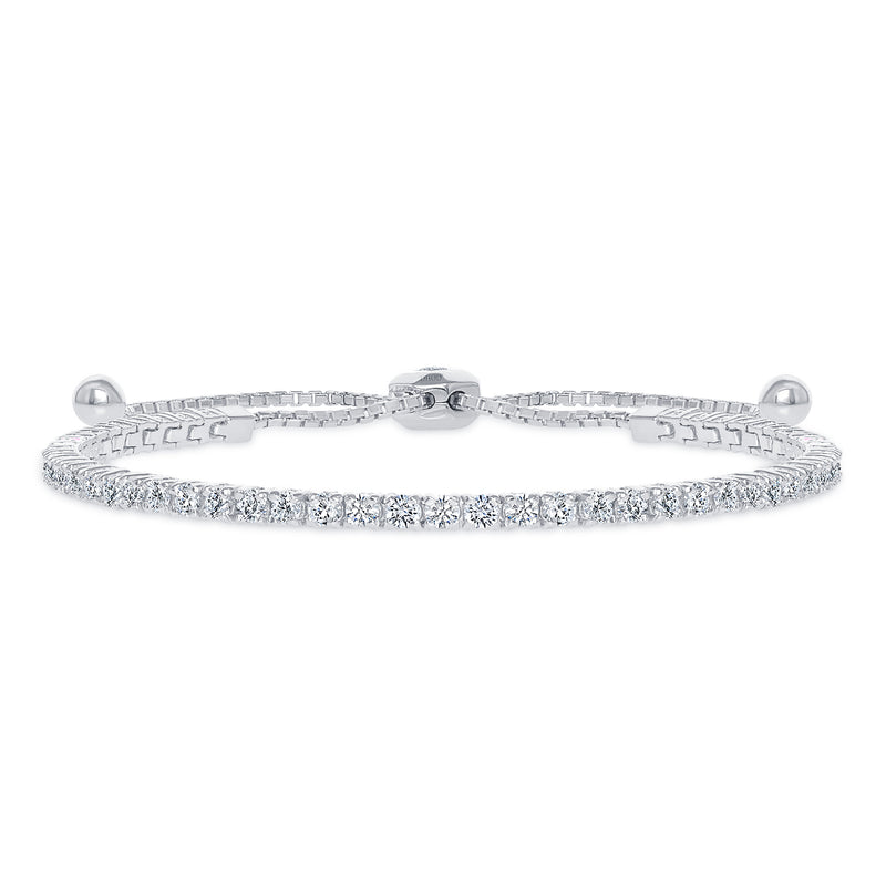 14K Gold Medium Adjustable Diamond Tennis  Bracelet