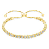 14K Gold Large Adjustable Diamond Tennis  Bracelet