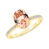 14K Gold 1.50 Carat Oval Morganite Ring