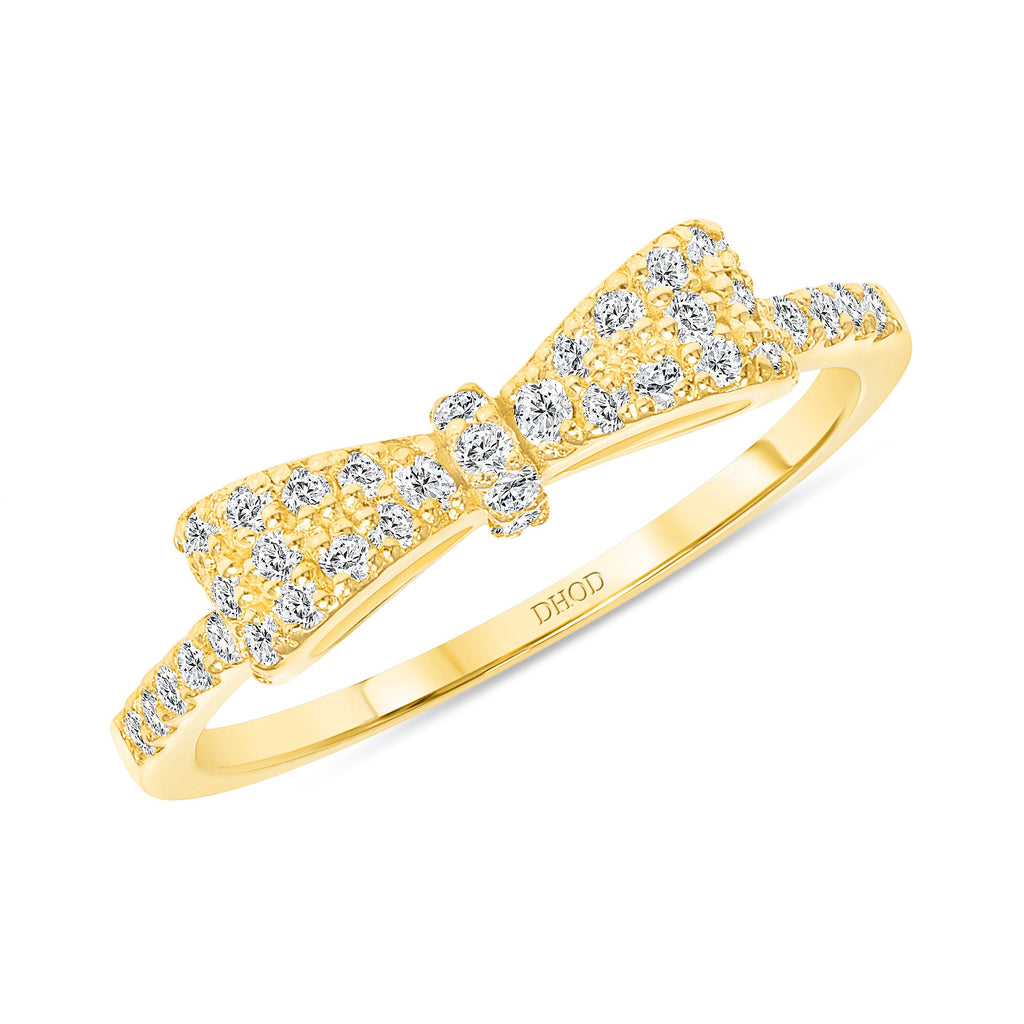 Yellow gold bow discount ring