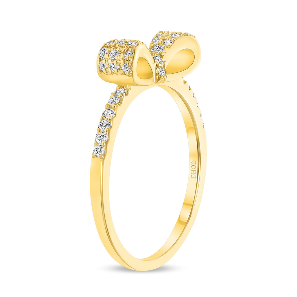 Yellow gold sales bow ring