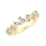 14K Gold Art Deco Diamond Baguette Wedding Band