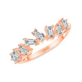 14K Gold Art Deco Diamond Baguette Wedding Band