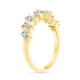 14K Gold Art Deco Diamond Baguette Wedding Band