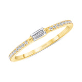 14K Gold Single Baguette Stackable Band