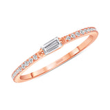 14K Gold Single Baguette Stackable Band