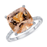 Cushion Cut Morganite Engagement Ring