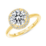 14K Gold Round Forever One Moissanite Engagement Ring