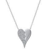 14K Gold Half Diamond Heart Pendant