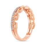 14K Gold Link Diamond Band