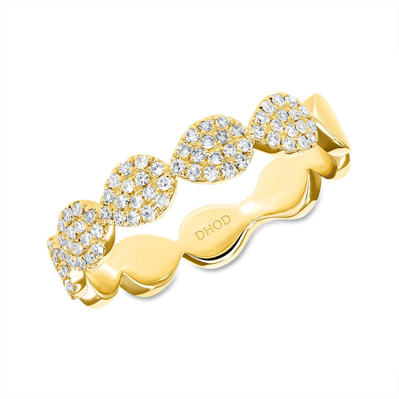 14K Gold Half Eternity Pavé Diamond Band