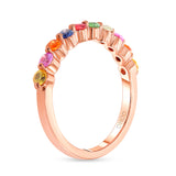 14K Gold Rainbow Sapphire Band