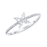 14K Gold Diamond Flower Promise Ring