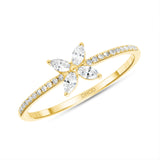 Gold Diamond Flower Promise Ring