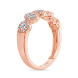 14K Gold Pear and Round Diamond Halo Band