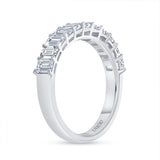 14K Gold Emerald Diamond Halfway Band