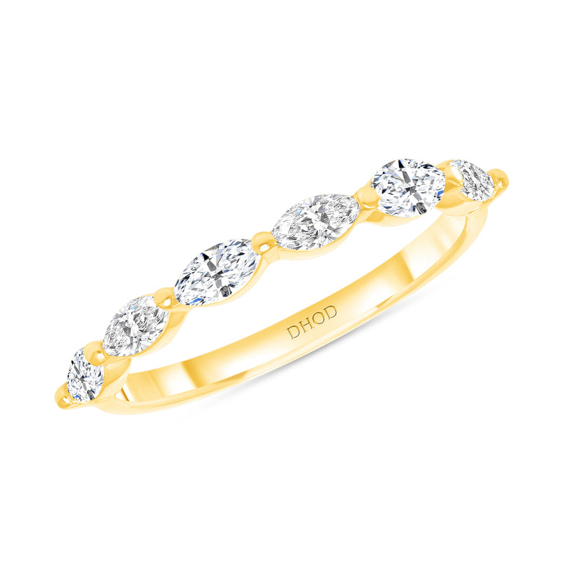 14K Gold Large Marquise Single Prong Band
