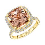 Halo Cushion Morganite Engagement Ring