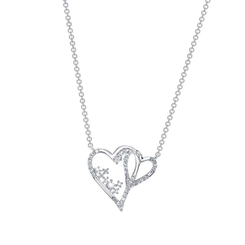 14K Gold Double Heart Pendant