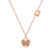 14K Gold Diamond Butterfly Pendant
