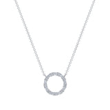 14K Gold Diamond Circle Pendant