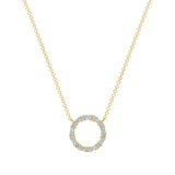 14K Gold Diamond Circle Pendant