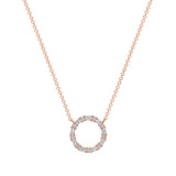 14K Gold Diamond Circle Pendant