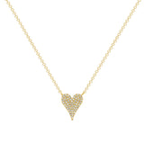 14K Gold Small Heart Diamond Pendant
