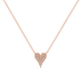 14K Gold Small Heart Diamond Pendant