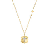 14K Gold Diamond Cross Pendant Necklace
