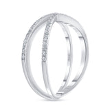 14K Gold Diamond X Band Narrow